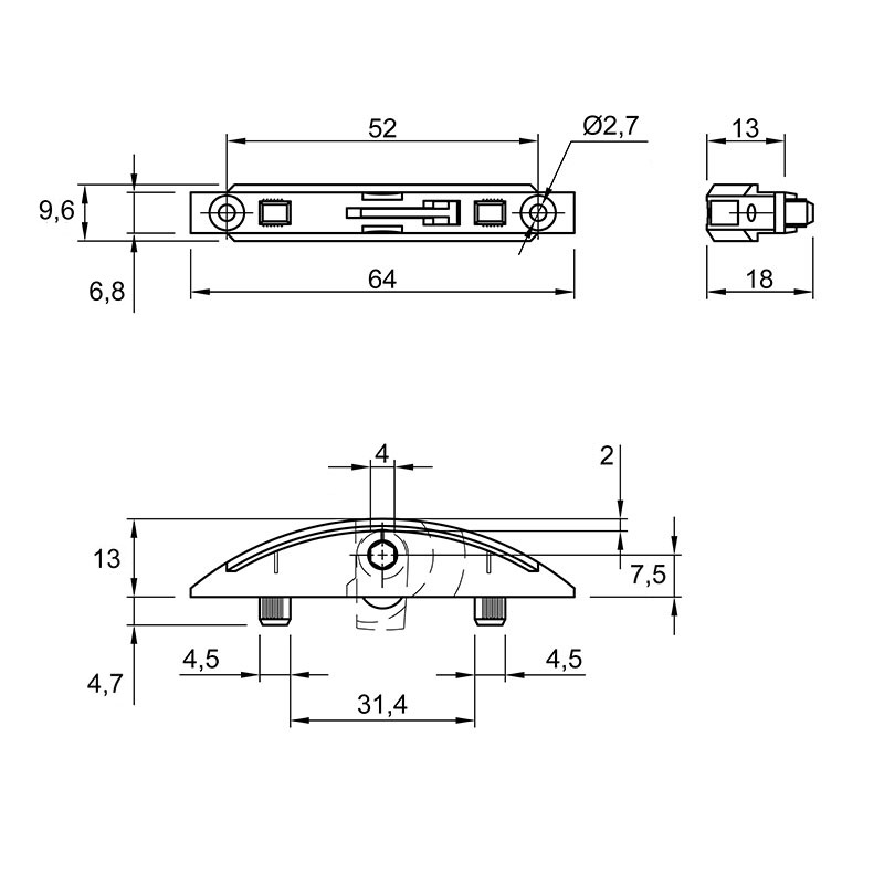 Элемент стяжки Clamex P-14 c поворотным фиксатором, Lamello Элемент стяжки Clamex P-14 c поворотным фиксатором, Lamello