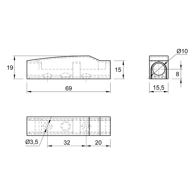 Дизайнерский адаптер для P2O Magnet, PIN, черный обсидиан, накладной (9089566) Hettich