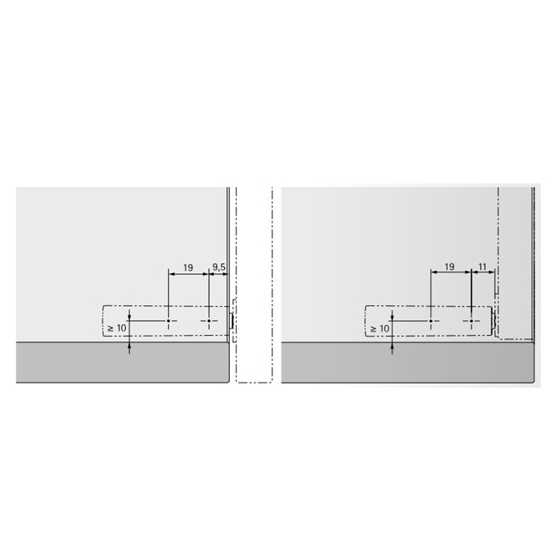 Механизм P2O PIN Strong, серый, накладной, короткий ход (9089610) Hettich