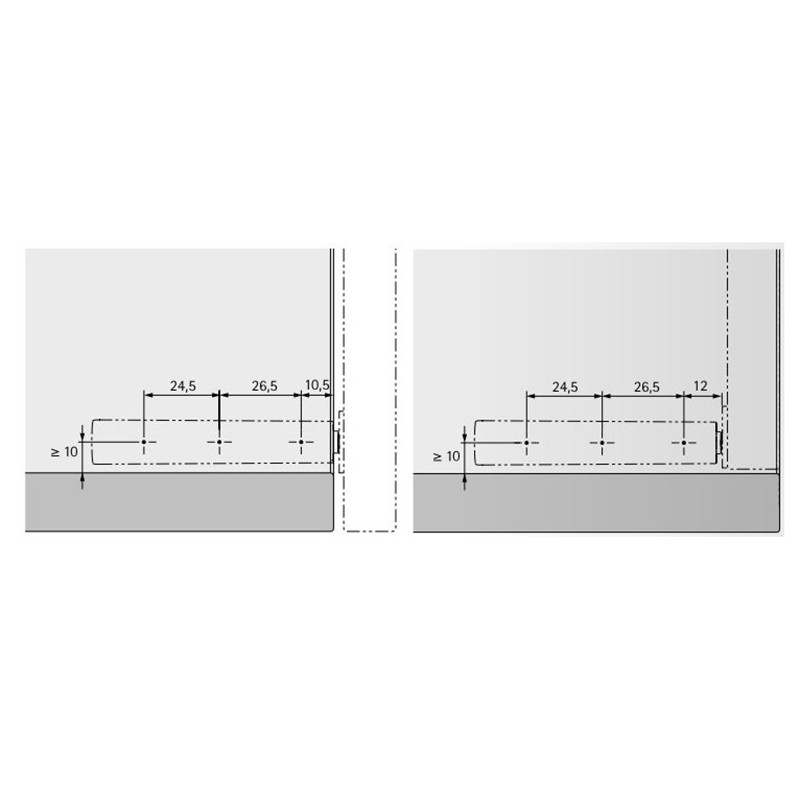 Механизм P2O PIN Strong, серый, накладной, длинный ход (9089611) Hettich