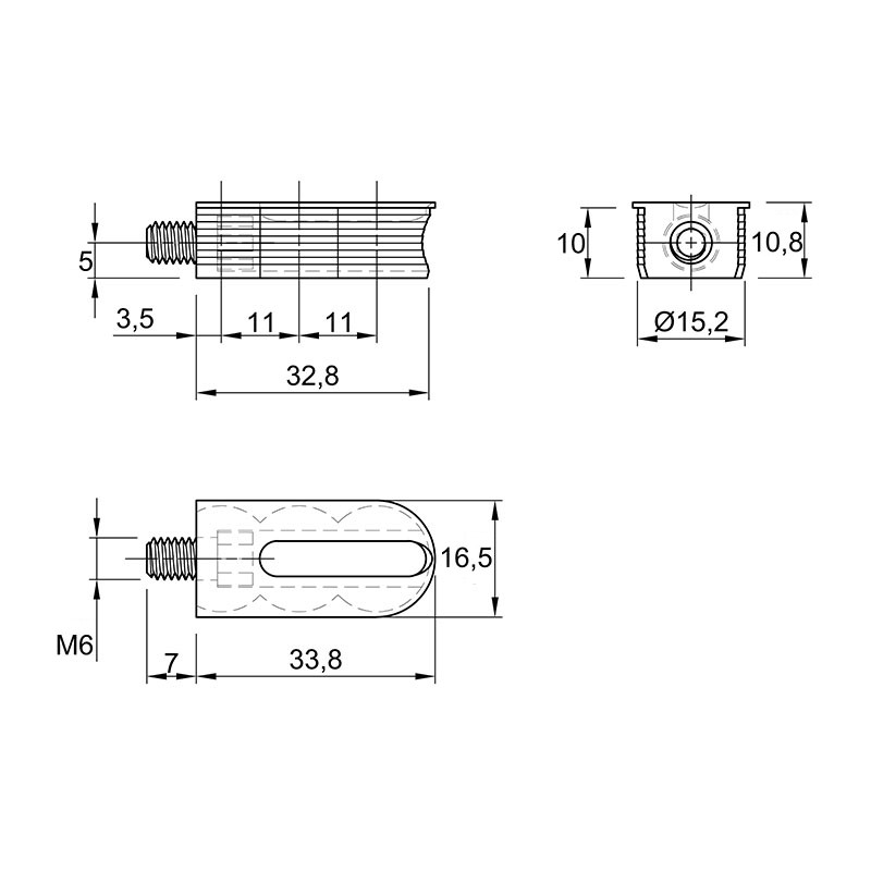 Комплект стяжки Cabineo 8 М6 для плит 14-16мм, черный, Lamello