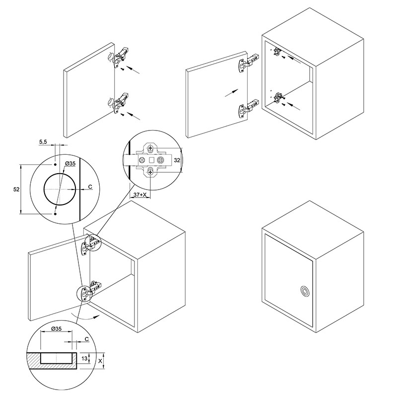 Петля Clip-on, 110°, Sensys 8675, внутр., без пруж., черн. обсид. (9091743) Hettich Петля Clip-on, 110°, Sensys 8675, внутр., без пруж., черн. обсид. (9091743) Hettich