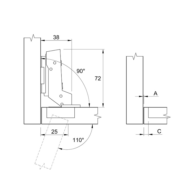 Петля Clip-on, 110°, Sensys 8675, внутр., без пруж., черн. обсид. (9091743) Hettich Петля Clip-on, 110°, Sensys 8675, внутр., без пруж., черн. обсид. (9091743) Hettich