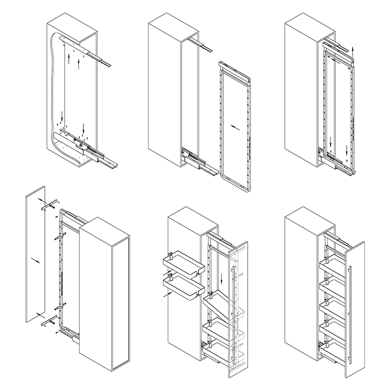 Карго-колона Aster 300мм графіт 5 кошиків 1659-2059мм Muller