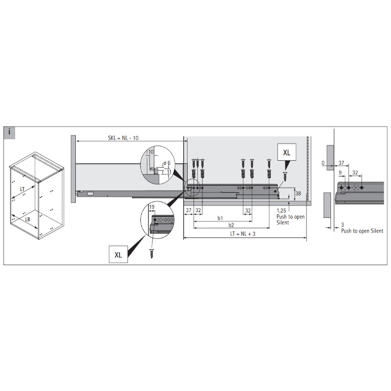 Направляющая Actro YOU L=300мм (40 кг), левая (9318171) Hettich Направляющая Actro YOU L=300мм (40 кг), левая (9318171) Hettich
