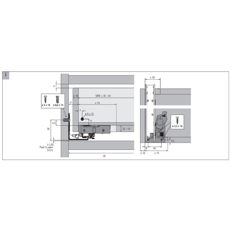 Направляющая Actro YOU L=300мм (40 кг), правая (9318172) Hettich