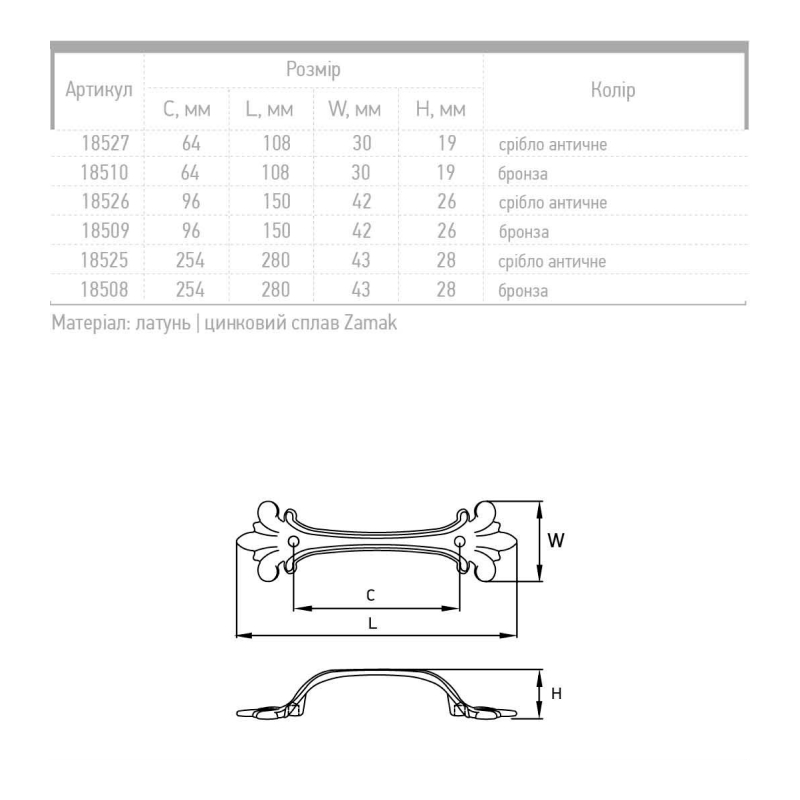 Ручка Ferro Fiori D 4460.96 античное серебро Ручка Ferro Fiori D 4460.96 античное серебро