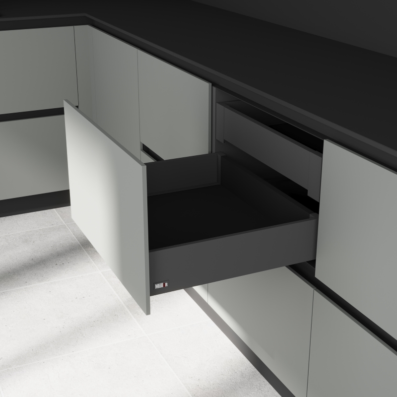Комплект для шухляди Muller Box profi line 3D L=500 Н=95 антрацит Комплект для шухляди Muller Box profi line 3D L=500 Н=95 антрацит