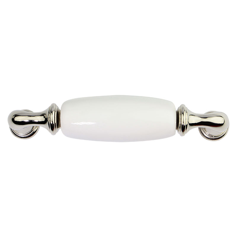 Ручка Marella CR 15136.096 никель полированный | белый Ручка Marella CR 15136.096 никель полированный | белый