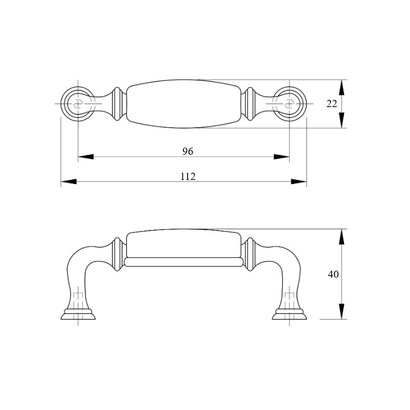 Ручка Marella CR 15136.096 никель полированный | белый Ручка Marella CR 15136.096 никель полированный | белый
