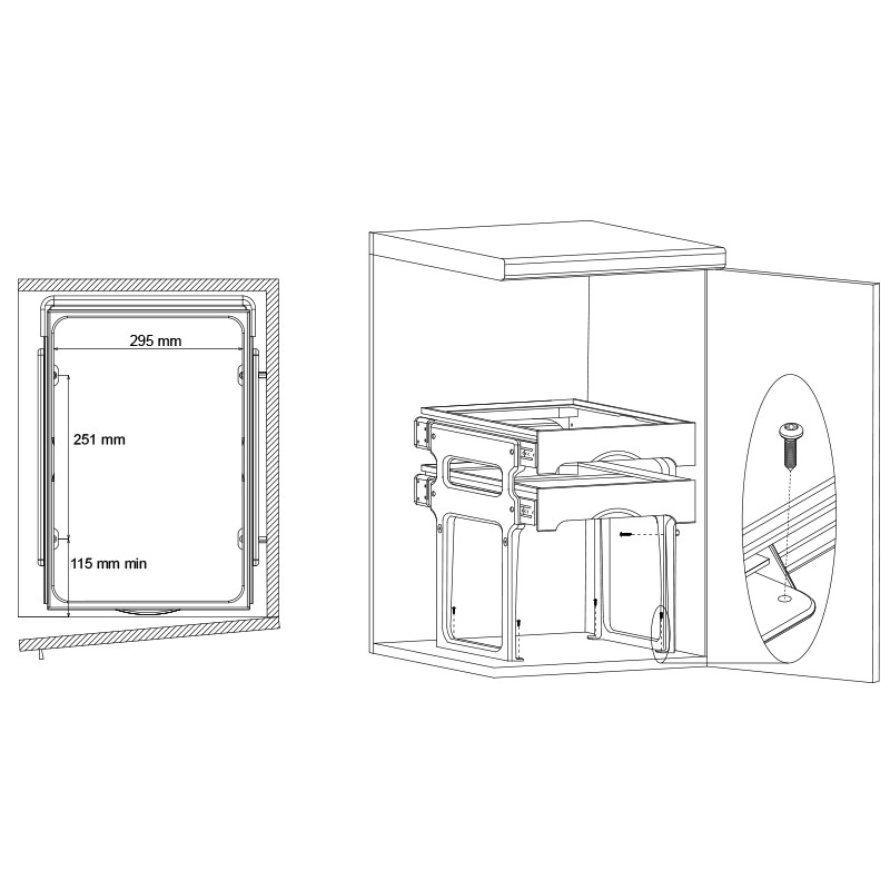 Мусорница SCORPIO 2x16л серая Muller