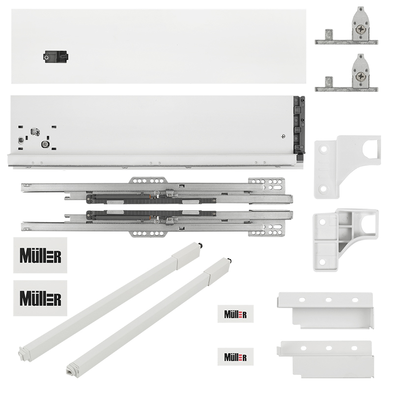 Комплект для шухляди Muller Box profi line 3D L=500 Н=127 (+1 релінг) білий Комплект для шухляди Muller Box profi line 3D L=500 Н=127 (+1 релінг) білий