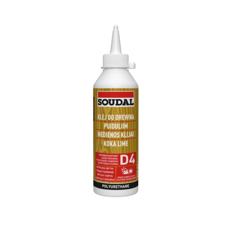 Клей ПУР, клас водостійкості D4, 66А, Soudal, 750 ml Клей ПУР, клас водостійкості D4, 66А, Soudal, 750 ml