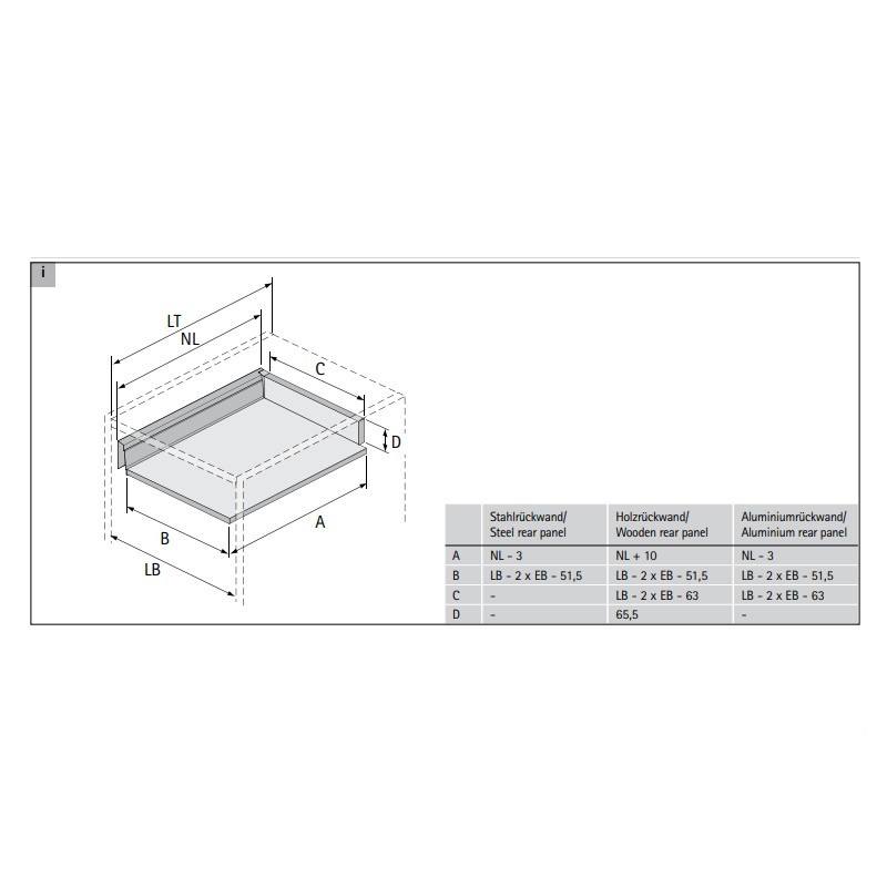 Задня стінка сталева Atira, H70, KB900, білий (9194448) Hettich