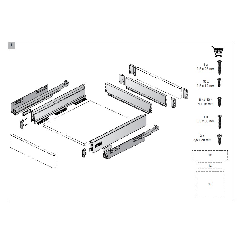 Задня стінка сталева Atira, H70, KB900, білий (9194448) Hettich