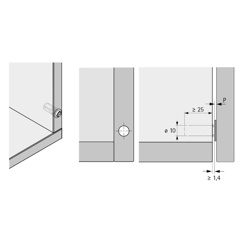 Магнітний замок P2O Lock для Magnet сірий, врізний (9381335) Hettich 2.0