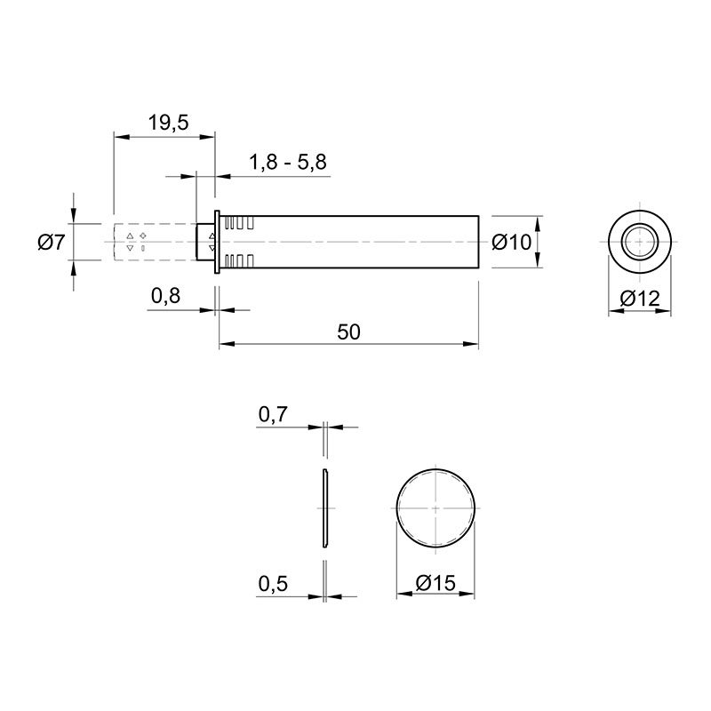 Механізм P2O Magnet сірий, врізний, короткий хід (9375984) Hettich 2.0 Механізм P2O Magnet сірий, врізний, короткий хід (9375984) Hettich 2.0