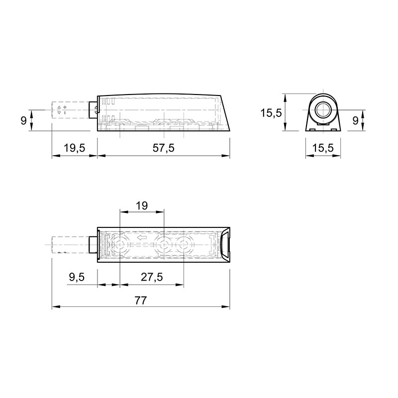 Механізм P2O PIN Strong, сірий, накладний, короткий хід (9375931) Hettich 2.0