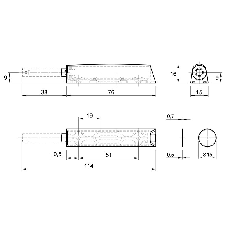 Механізм P2O Magnet сірий, накладний, довгий хід (9375981) Hettich 2.0 Механізм P2O Magnet сірий, накладний, довгий хід (9375981) Hettich 2.0