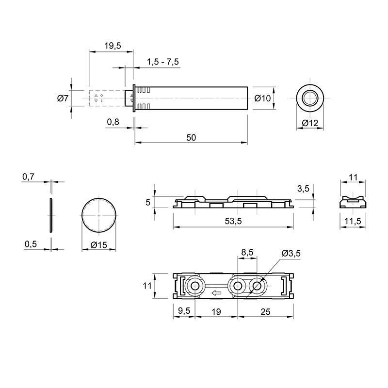 Механізм P2O Magnet сірий, накладний, короткий хід (9375968) Hettich 2.0 Механізм P2O Magnet сірий, накладний, короткий хід (9375968) Hettich 2.0