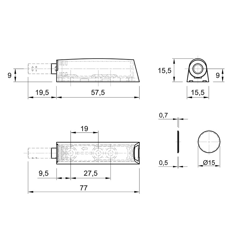 Механізм P2O Magnet сірий, накладний, короткий хід (9375968) Hettich 2.0 Механізм P2O Magnet сірий, накладний, короткий хід (9375968) Hettich 2.0