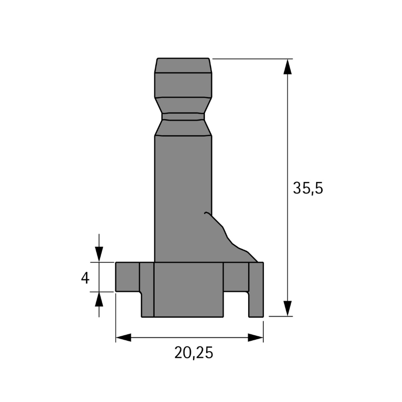 FurnSpin CADRO адаптер вертикального профілю, білий матовий (9352252) Hettich