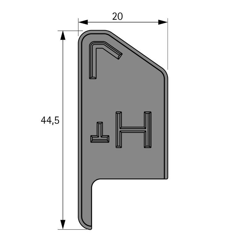 FurnSpin CADRO заглушка горизонтального профілю, ліва, чорний матовий (9352255) Hettich