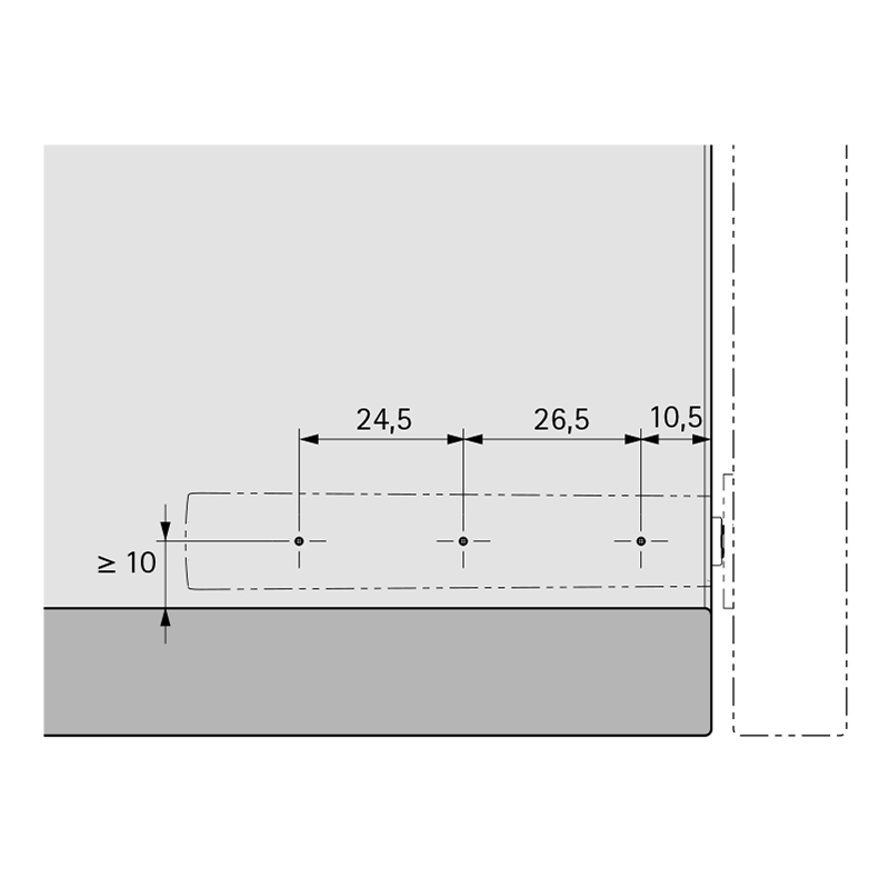Механизм P2O Magnet, белый, накладной, длинный ход (9089591) Hettich