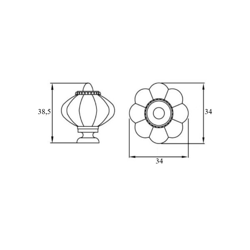 Ручка Ferro Fiori CR 9140.34 антична бронза | малюнок Ручка Ferro Fiori CR 9140.34 антична бронза | малюнок