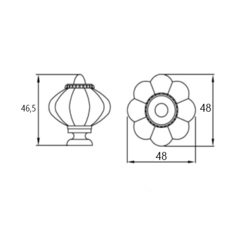 Ручка Ferro Fiori CR 9140.50 антична бронза | малюнок