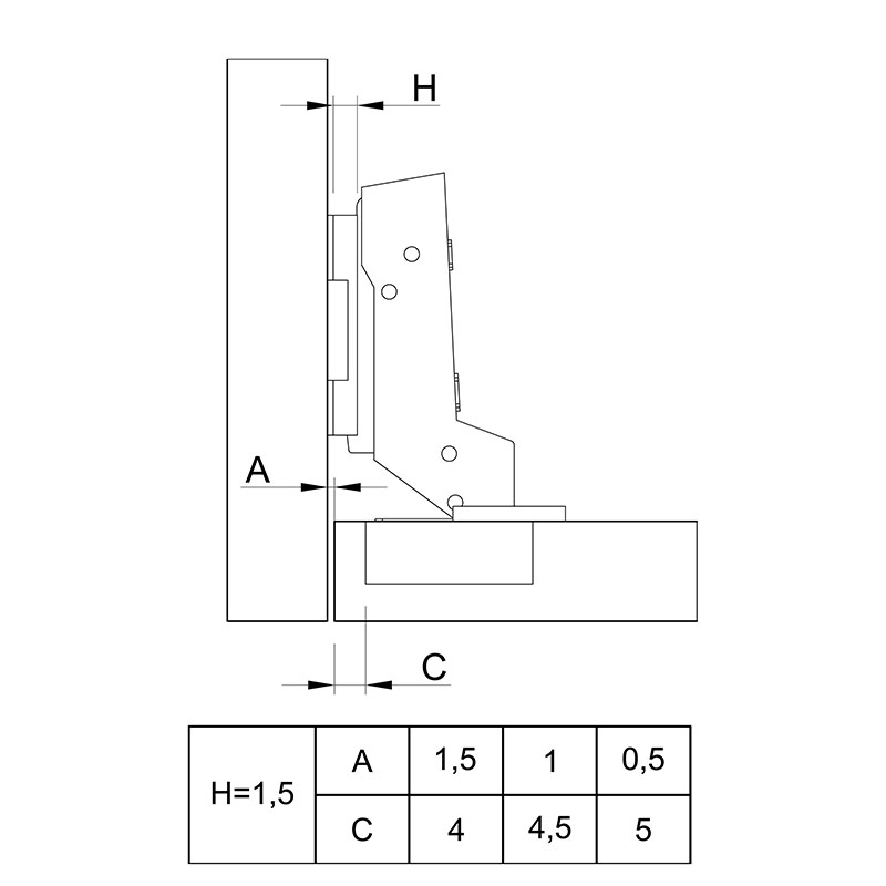 Петля Clip-on, 110°, Sensys 8675, внутр., без пруж., никель (9073664) Hettich