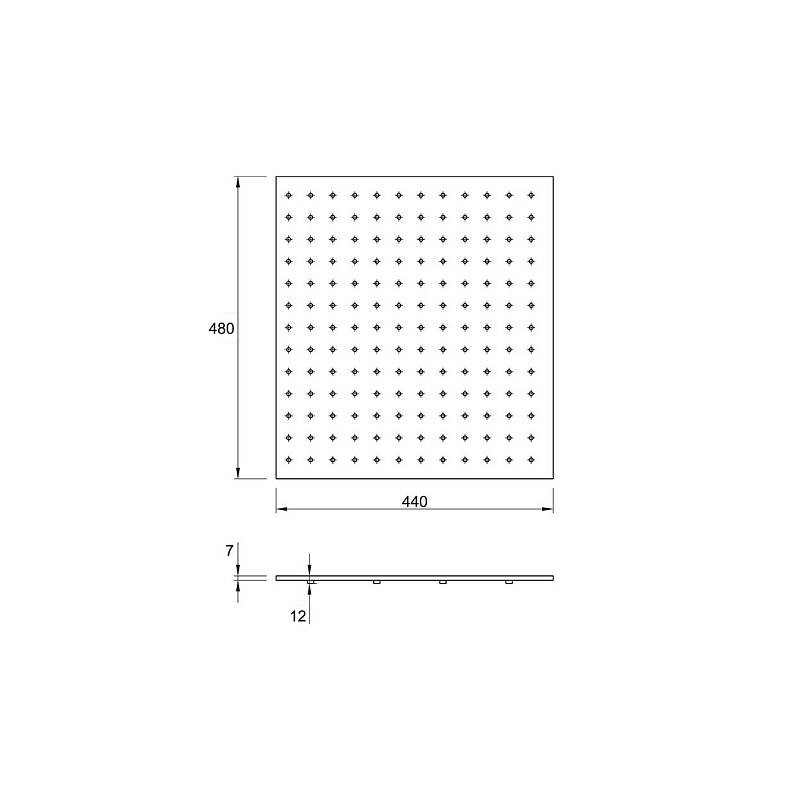 Дно з перфорацией 500 мм W=440 L=480 (ДП.440.480) Серое Дно з перфорацией 500 мм W=440 L=480 (ДП.440.480) Серое