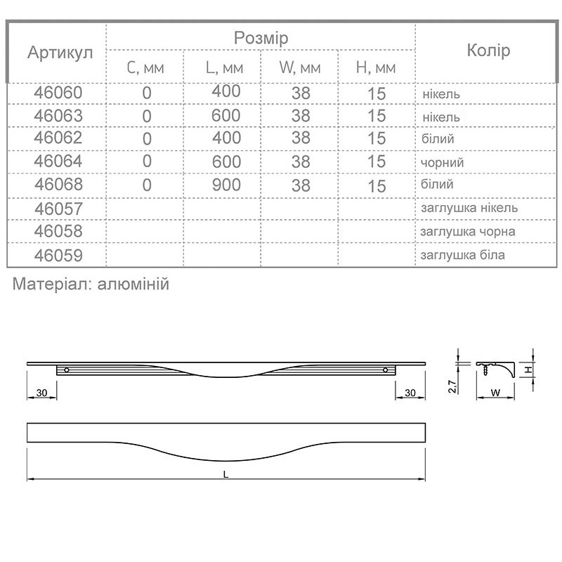 Ручка Ferro Fiori M 7020.400 никель Ручка Ferro Fiori M 7020.400 никель
