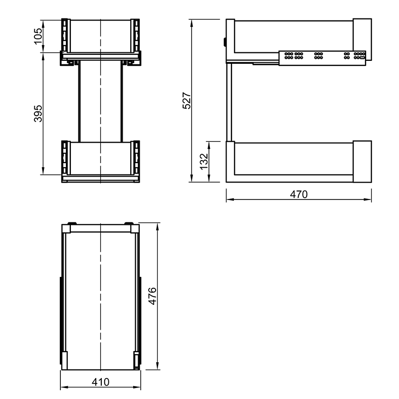 Карго 450мм белый/стекло, Essence VIBO (EGTGM45B2EVC)