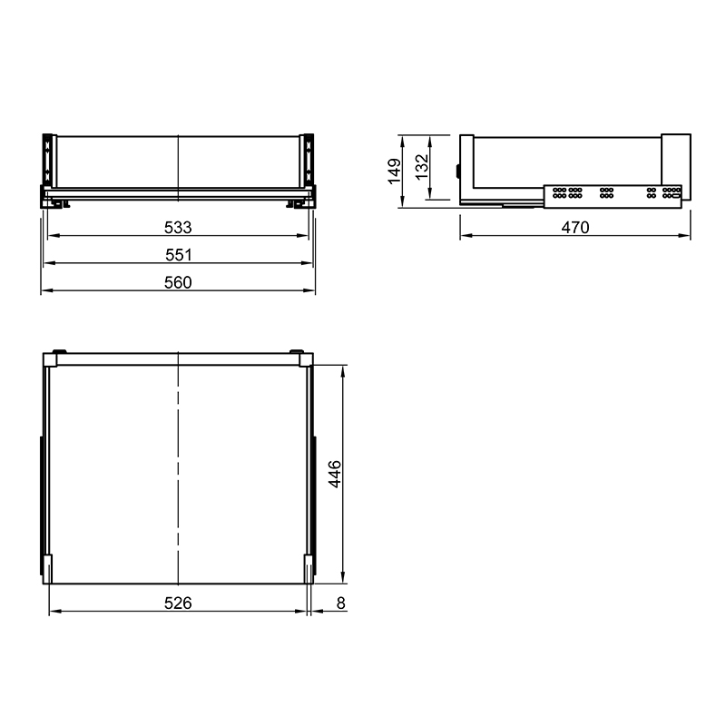 Корзина 900мм белый/стекло (крепл. к фас.), Essence VIBO (CCTGM90FEVBO)