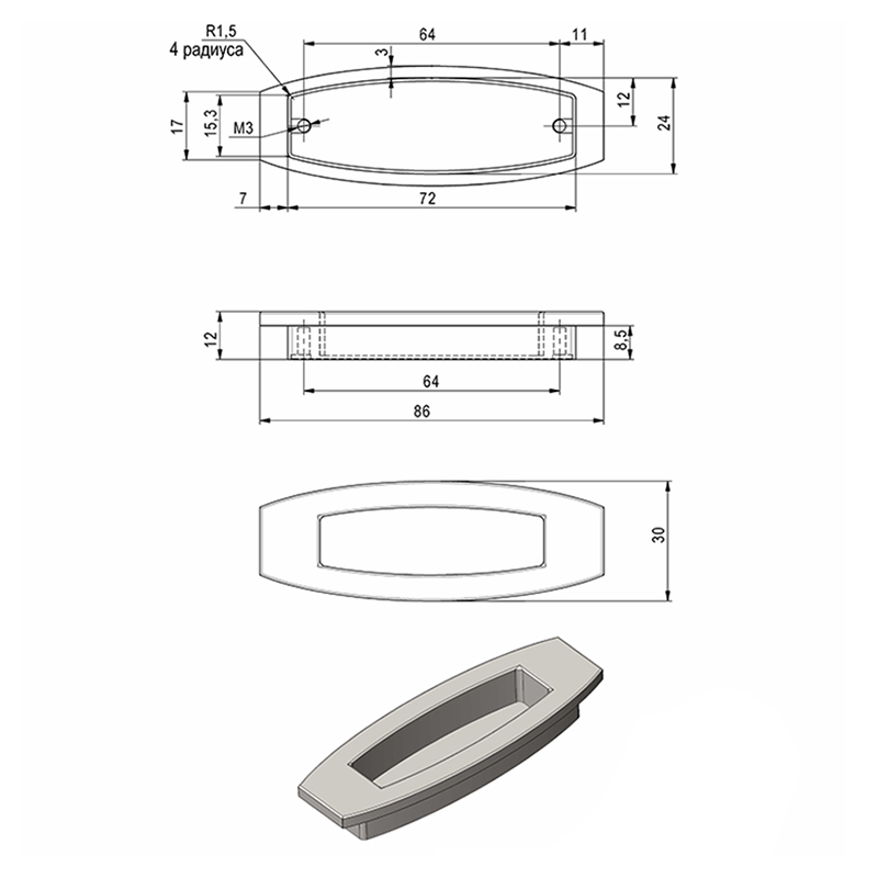 Ручка Ferro Fiori M 0780.64 хром
