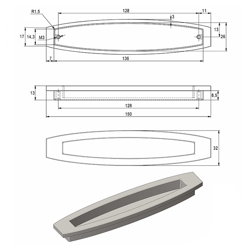 Ручка Ferro Fiori M 0780.128 черный