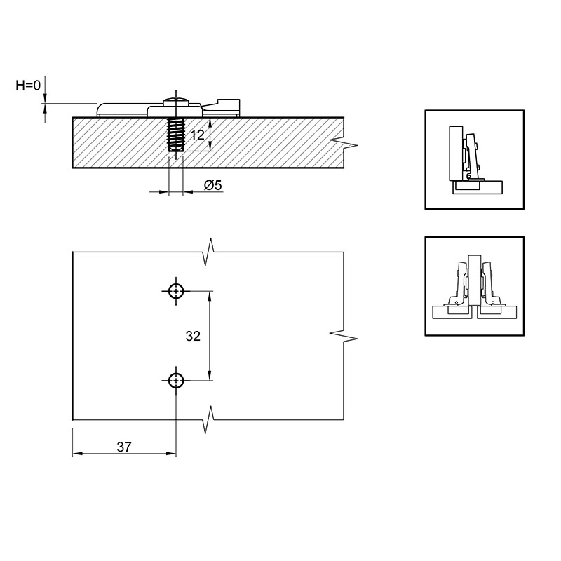 Монтажная планка Sensys дистанция 0 черный обсидиан с евровинтом (9307977) Hettich
