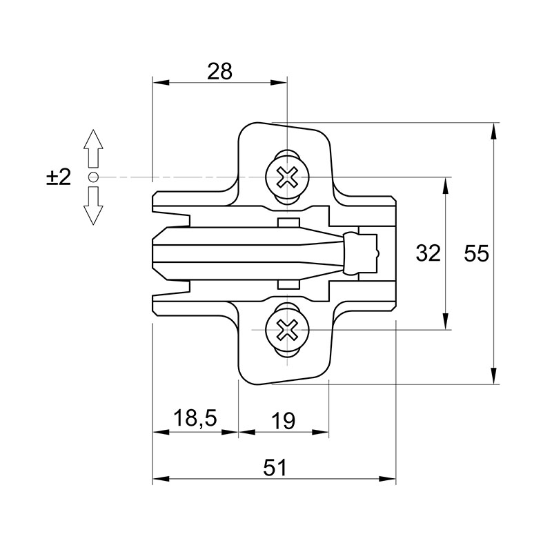 Монтажная планка Sensys дистанция 3 черный обсидиан с евровинтом (9307979) Hettich