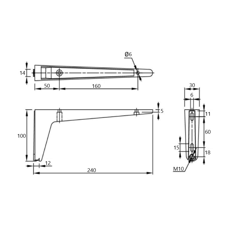 Полкодержатель Ferro Fiori M 7080.240 нагрузка 20 кг, хром