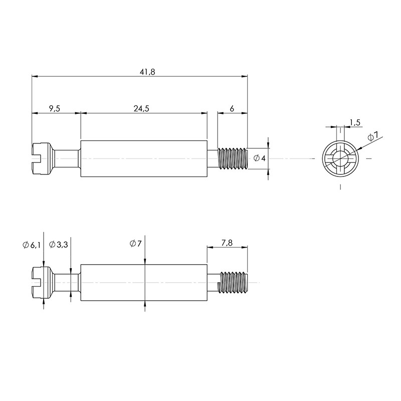 Дюбель для стяжки Rastex DU425 М4 (79521) Hettich