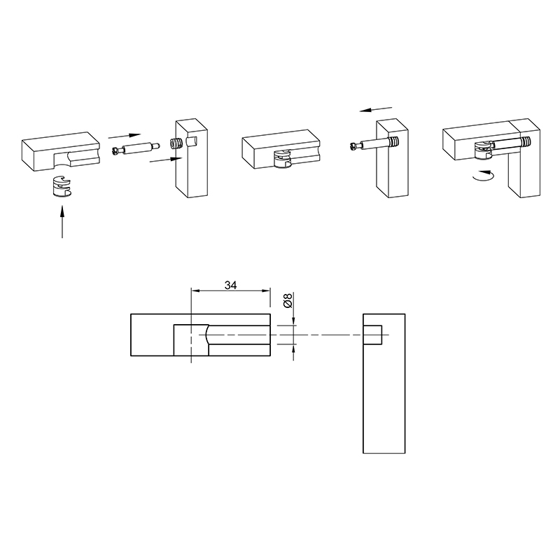 Дюбель для стяжки Rastex DU425 М4 (79521) Hettich