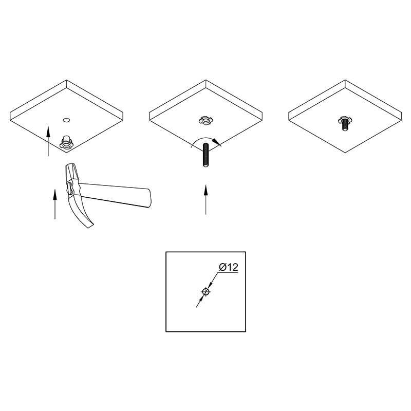 Муфта М10 L=16 D=12, забивна, наскрізна, цинк, нерозтискна, Siso Муфта М10 L=16 D=12, забивна, наскрізна, цинк, нерозтискна, Siso
