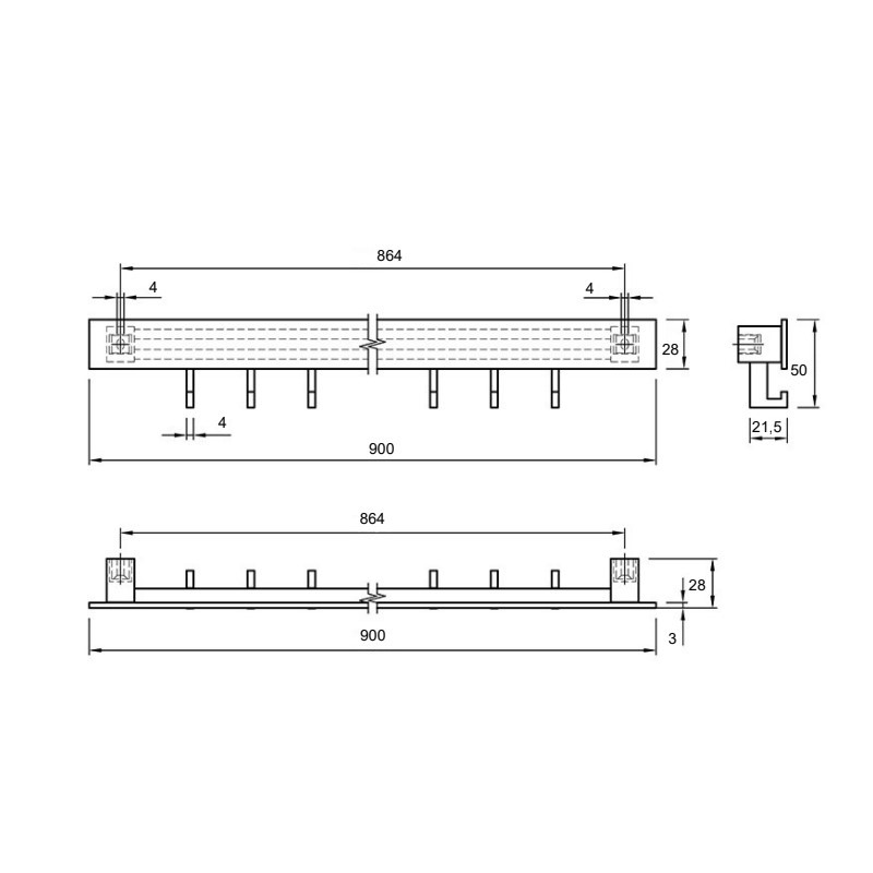 Релинг кухонный Cosma PIANO 2.0 L=900mm, черный Релинг кухонный Cosma PIANO 2.0 L=900mm, черный
