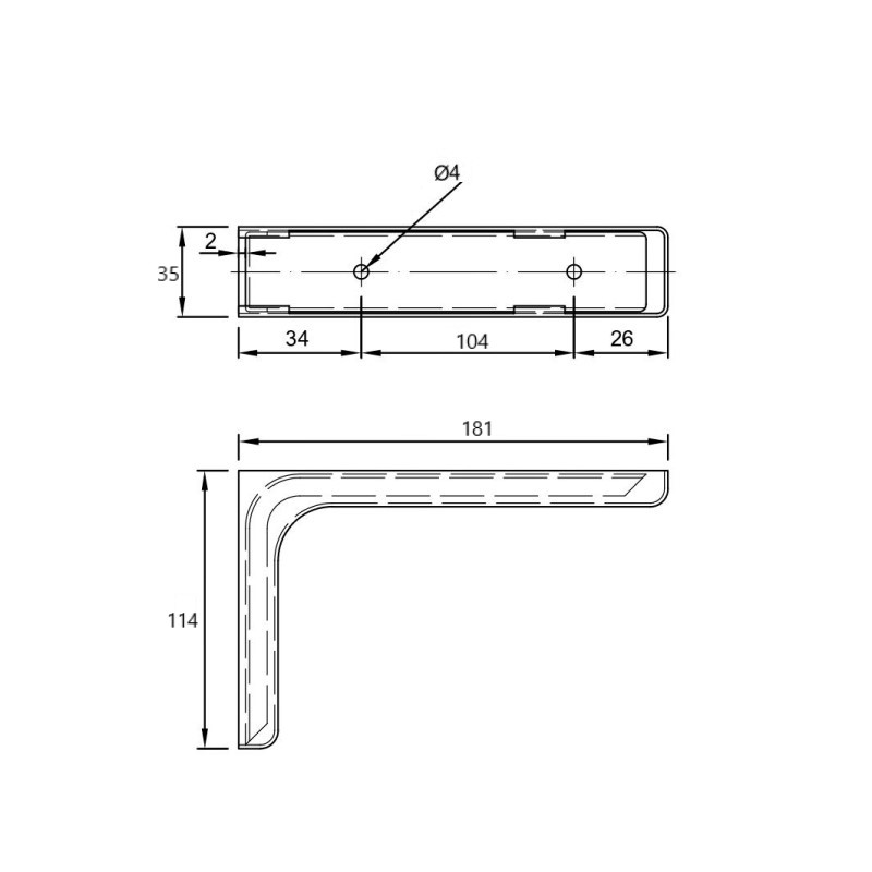 Консоль с пластиковой накладкой 183х114 (180мм), max 9кг, темно-коричневая Консоль с пластиковой накладкой 183х114 (180мм), max 9кг, темно-коричневая