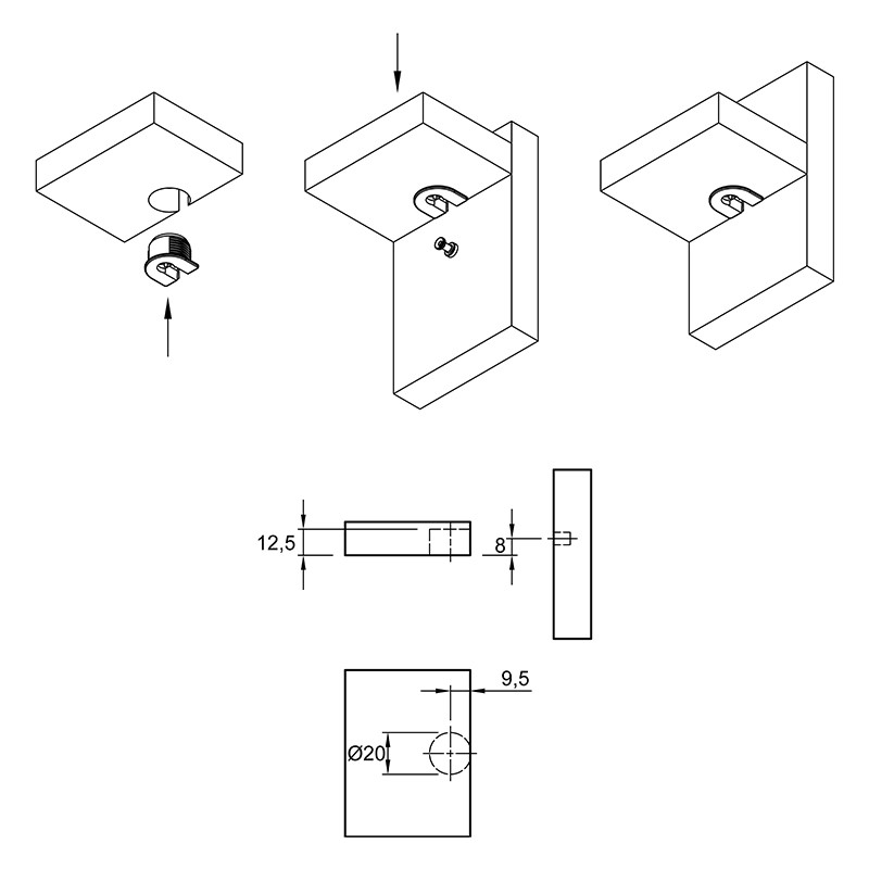 Стяжка VB 35/16, біла (9064883) Hettich