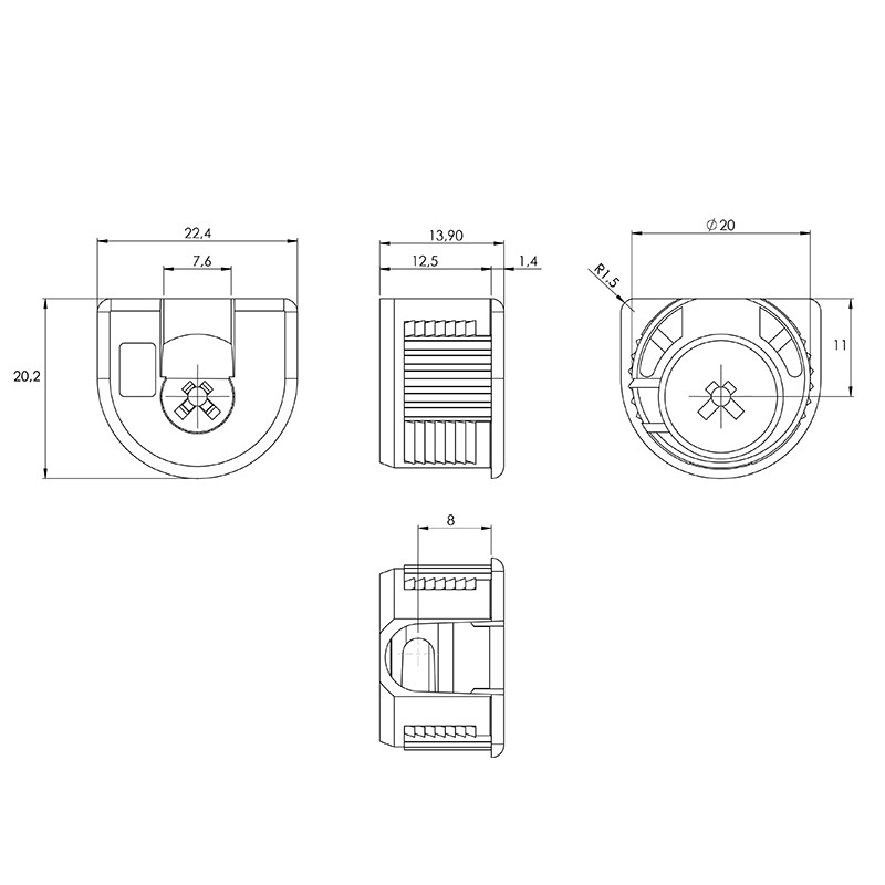 Стяжка VB 35/16, біла (9064883) Hettich