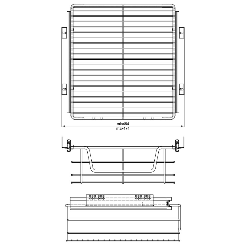 Корзина 500мм W=464 L=425 H=140 хром