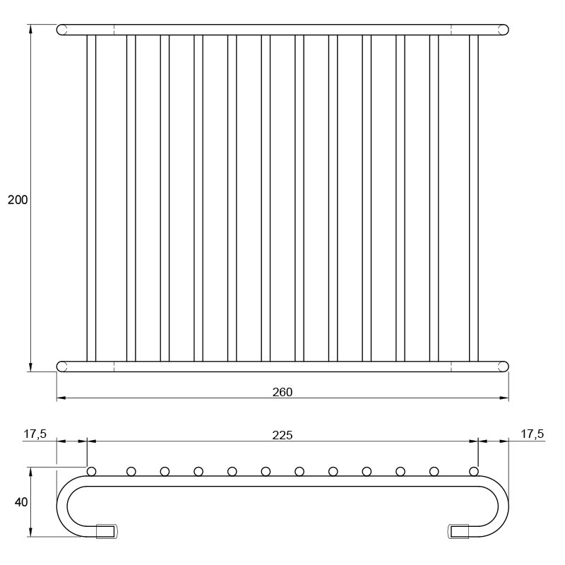 Подставка под горячее W=200 L=260 H=40мм хром Подставка под горячее W=200 L=260 H=40мм хром