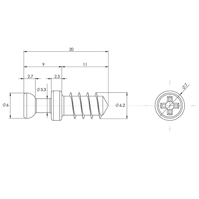 Дюбель під стяжку VB DU 321 (9021847) Hettich Дюбель під стяжку VB DU 321 (9021847) Hettich